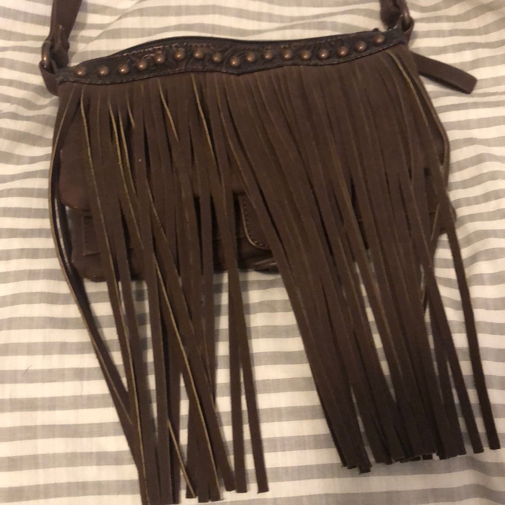 Western fringe cross body bag